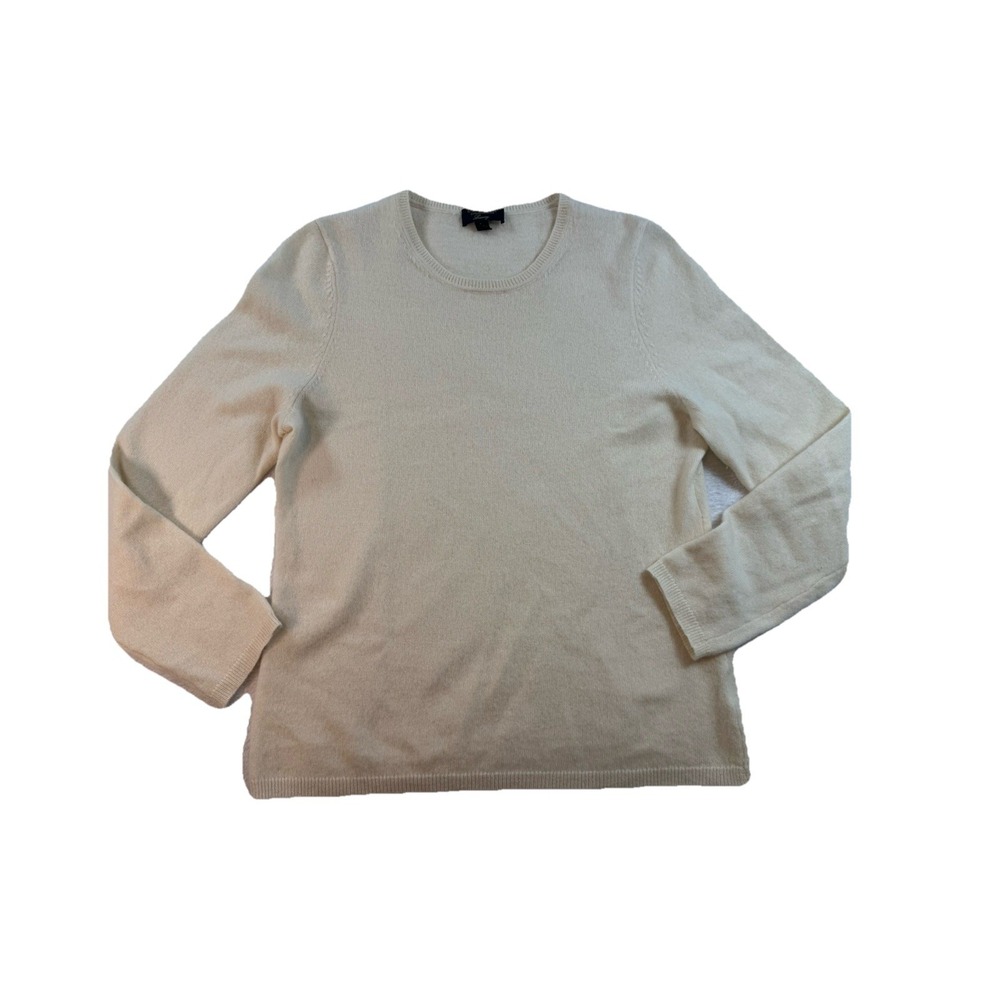 Charter Club Luxury 100% Cashmere Sweater Women's Large L Cream Ivory Pullover